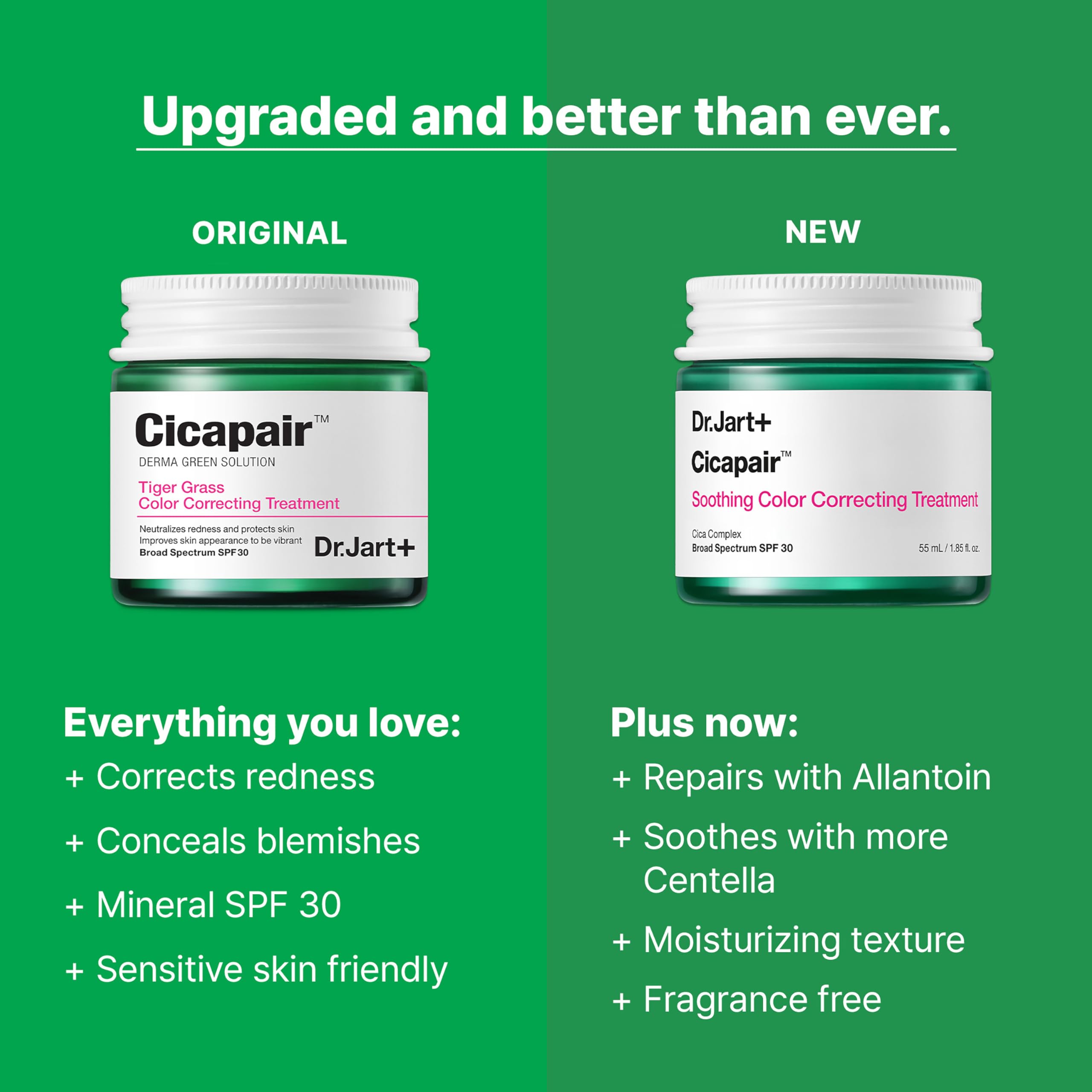 Dr.Jart+ Cicapair Soothing Color Correcting Treatment SPF 30 with Centella Asiatica Extracts | cc cream | Rosacea Treatment | Korean Skin Care, 0.5 Fl Oz