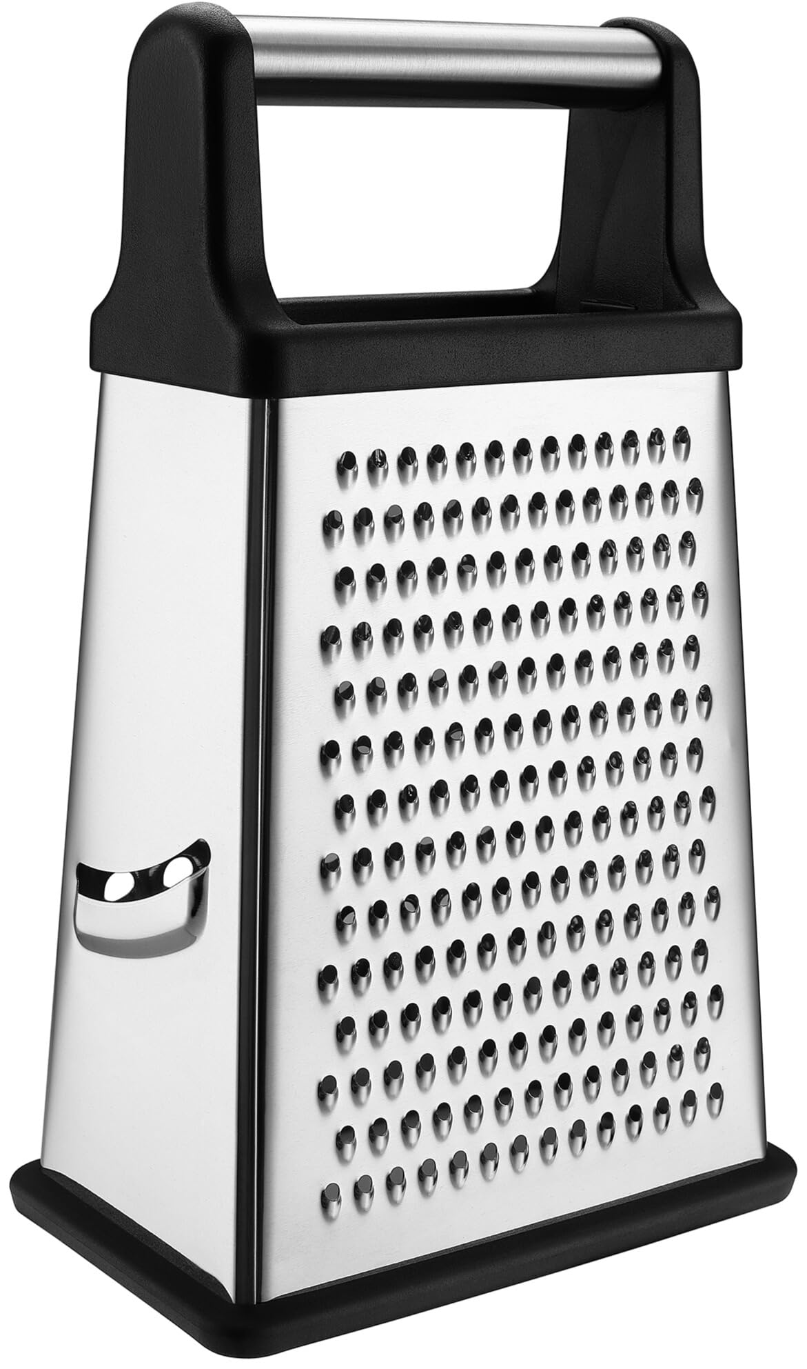 Spring Chef Professional Cheese Grater - Stainless Steel, XL Size, 4 Sides - Perfect Box Grater for Parmesan Cheese, Vegetables, Ginger - Dishwasher Safe - Black