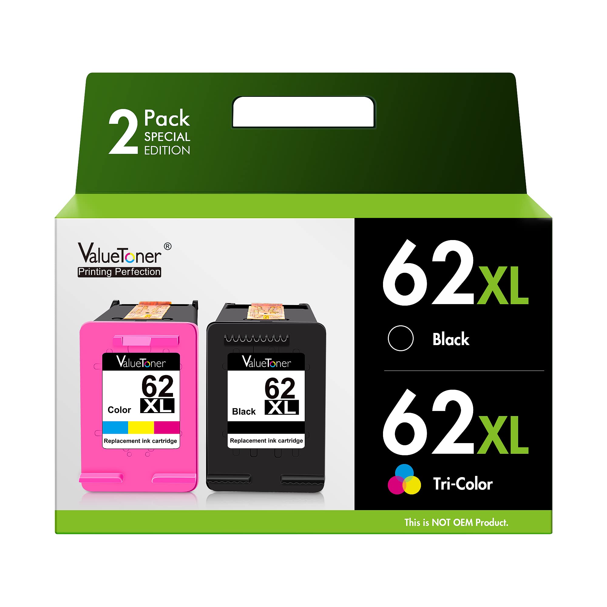 Valuetoner Remanufactured Ink Cartridges Replacement for HP 65XL 65 XL Combo Pack N9K04AN for Envy 5055 5052 5058 DeskJet 3755 2655 3720 3722 3723 3752 3758 2652 2624 High Yield Tray(2 Black)