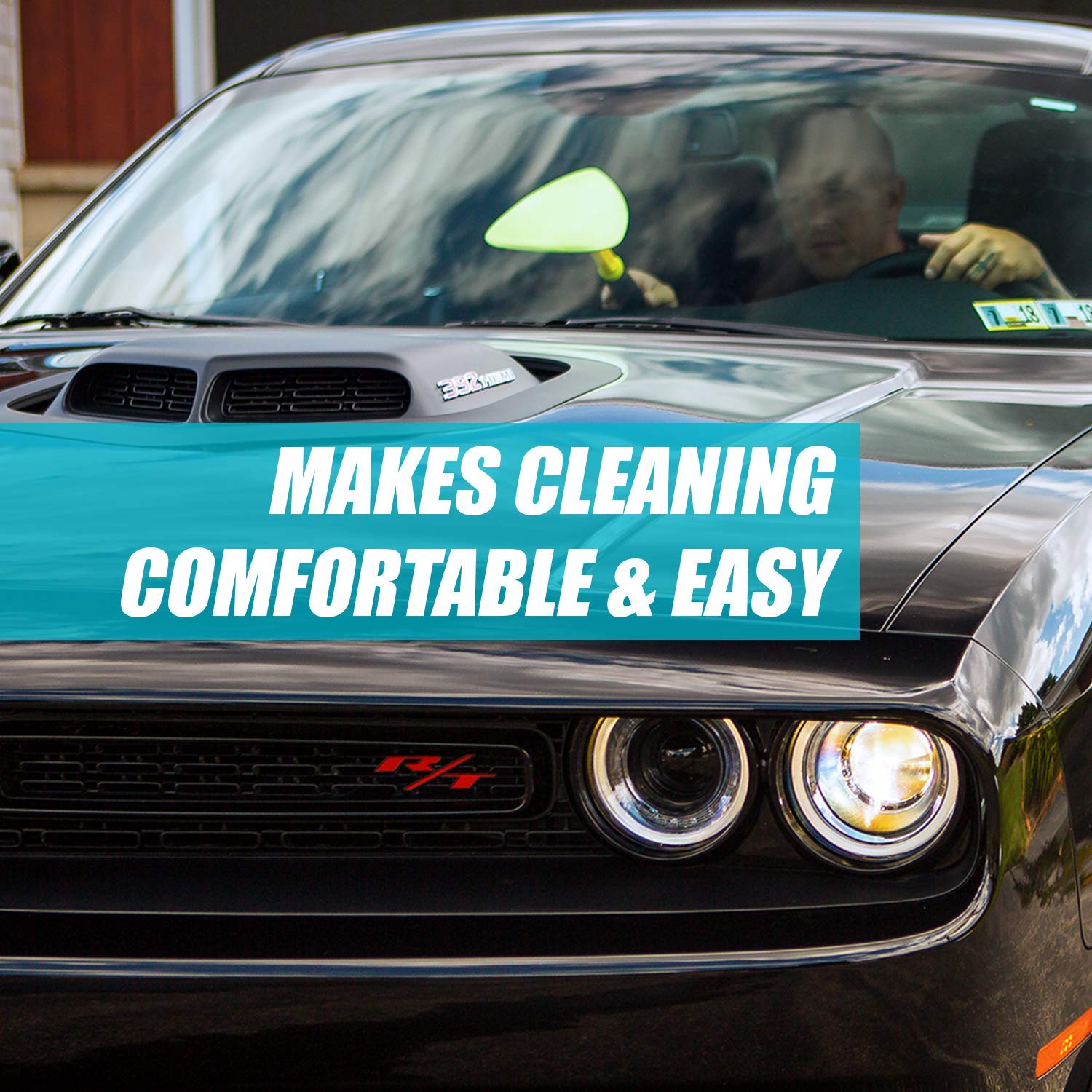 Invisible Glass 99031 Reach & Clean Glass Windshield Cleaner Tool Combo Kit With Premium Aerosol Glass Cleaner, Extendable Handle, (2) Reusable Quick Change Microfibers, and Storage Bag
