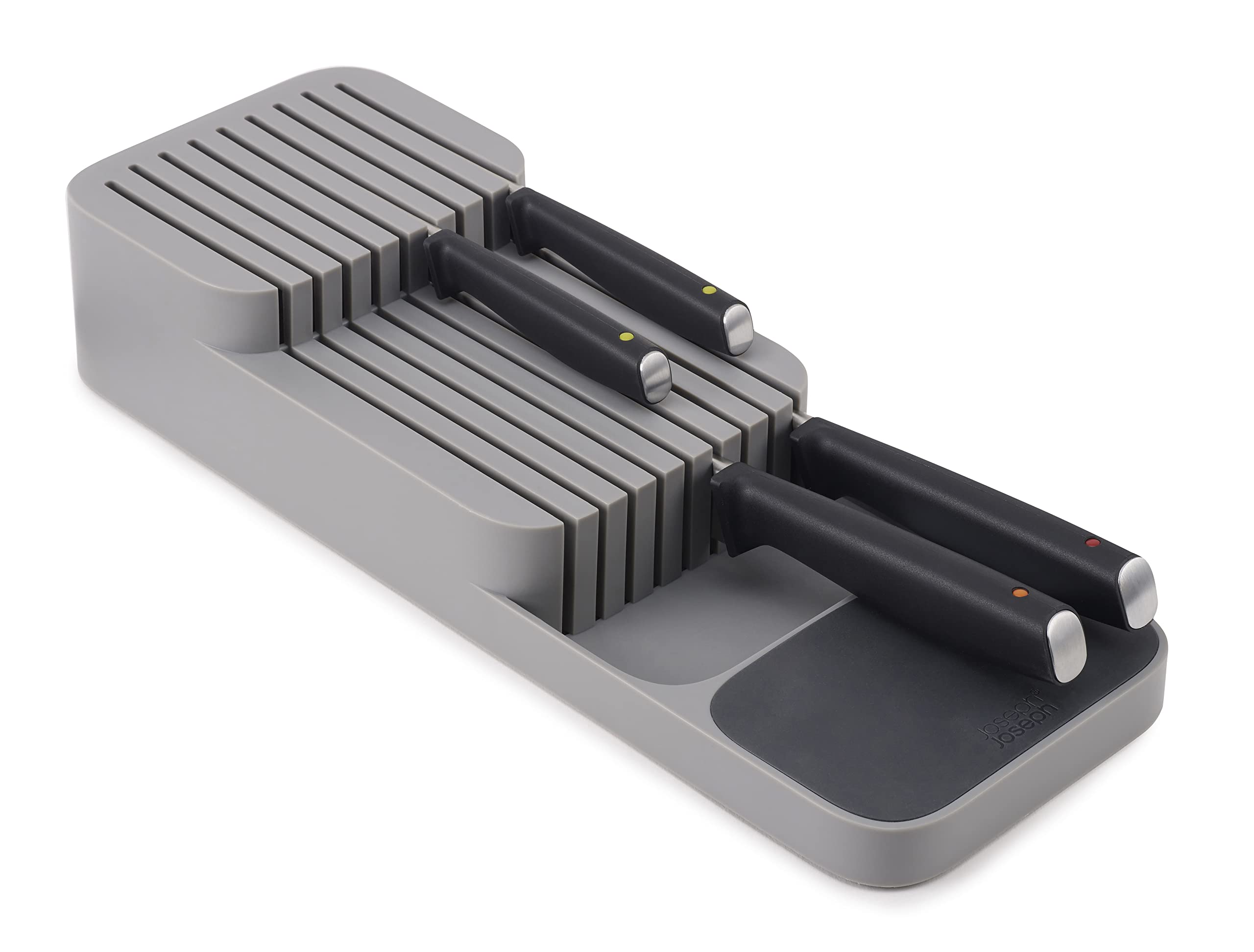 Joseph Joseph DrawerStore Knife Organizer, holds up to 9 knives, Kitchen Organization & Drawer Storage - Compact, Grey