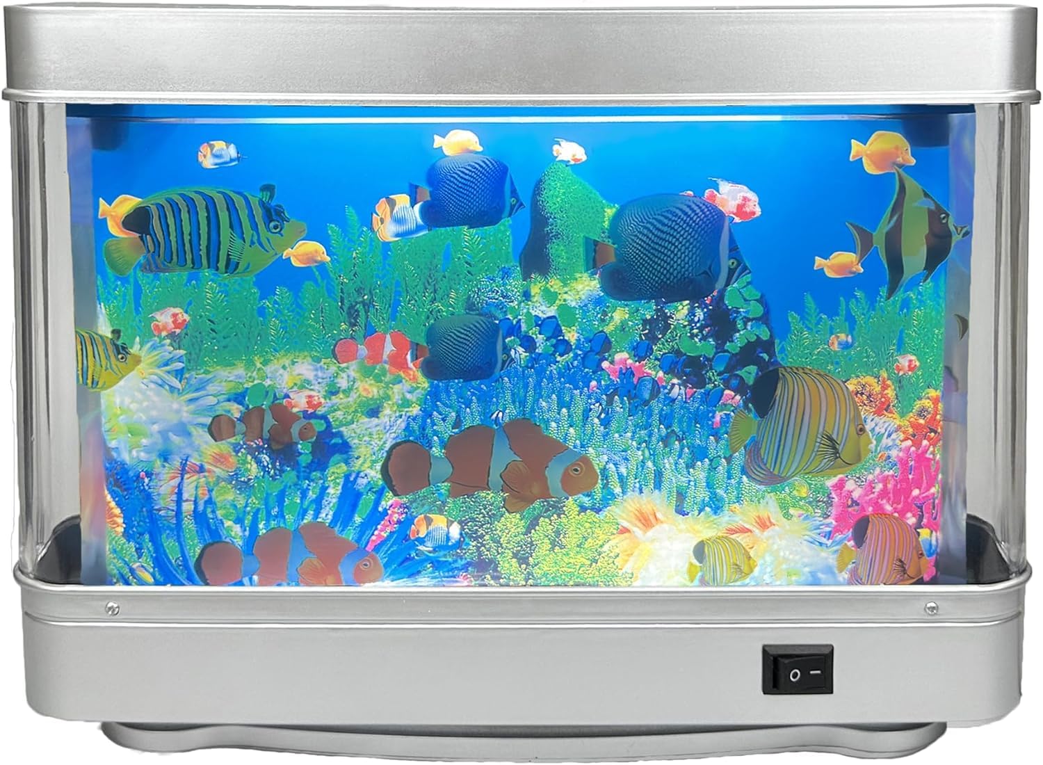 Tokenkuko Fake Aquarium Mini, Künstliche tropische Zierfische, Dekorative Fake-Aquariumlampe, Aquarienbeleuchtung Bewegungslampe Nachtlicht mit sich bewegenden Fischen, Geschenk für Kinder (US-Stecker)