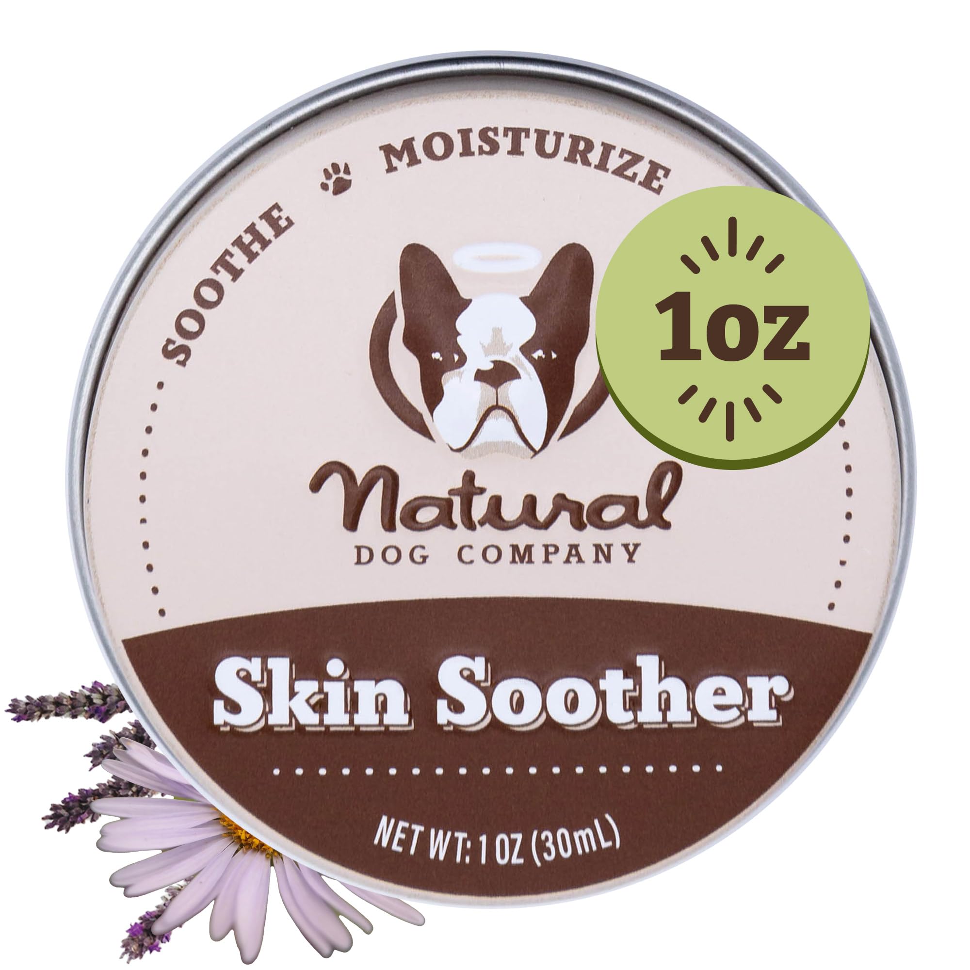Natural Dog Company Dog Skin Soother Balm, 2 oz. Stick, Itch Relief and Moisturizer for Winter Dry Skin, with Coconut Oil, Calendula, & Vitamin E, Healing Balm for Paws & Noses, Lick Safe