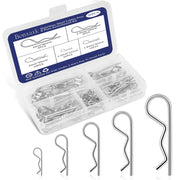 50 Pcs Cotter Pins, Cotter Pin Assortment Kit, Heavy Duty R Clips Hardware Pins, 5 Sizes Spring Fasteners Hitch Pin for Trailer Locking, Trailer Clamps, Lawn Mowers, Trucks, Mechanic's Choice