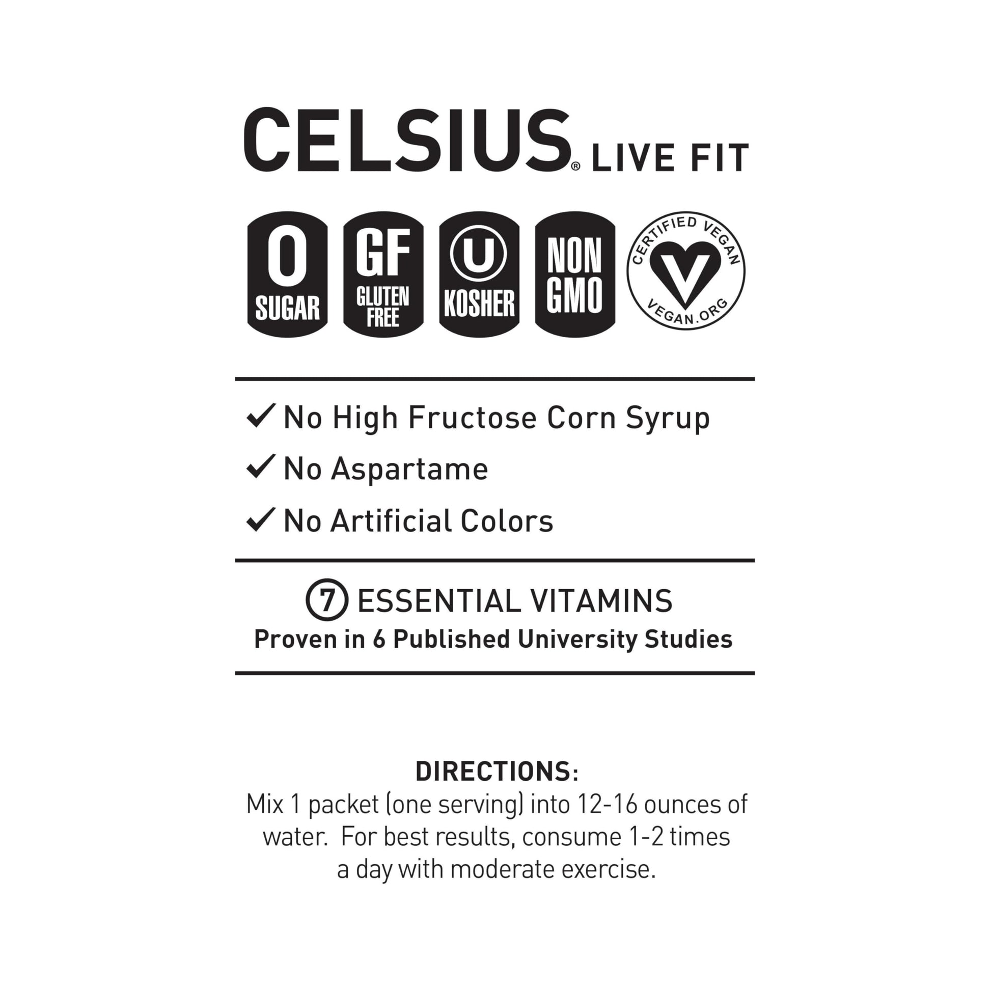CELSIUS® On-the-Go Powder Sticks Arctic Vibe, Essential Energy 2.5 Oz (14 Sticks per Pack)
