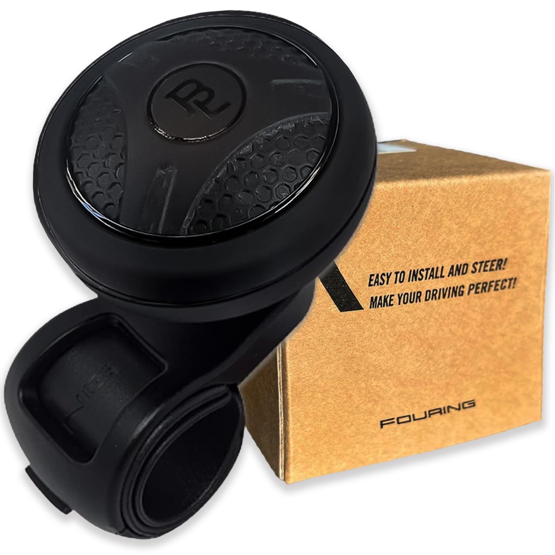 Fouring BL Steering Wheel Knob Spinner - Universal Non-Slip Fit, ABS & Premium Silicone Finish Suicide Knob with Metal Ball Bearing - Ideal for Cars, Trucks, Boats (Silicone Red)