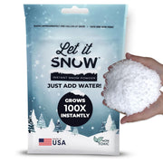 Let it Snow Instant Fake Snow Powder – Made in USA, Perfect for Kids, Holiday Decorations, Sensory Play, and Slime - 1 Pack - Makes 1 Gallon