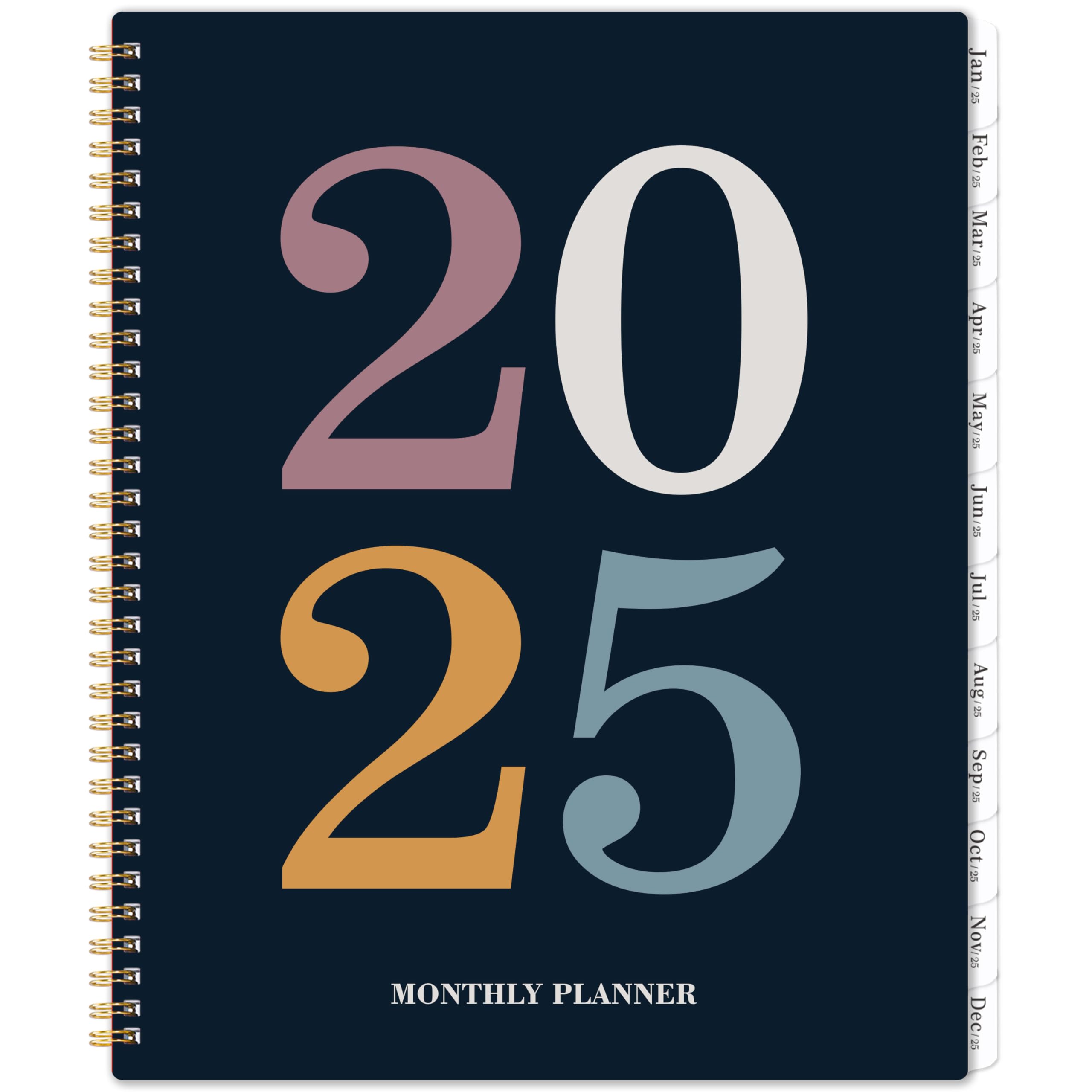 2025 Monthly Planner - 2025 Planner from Jan.2025 - Dec.2025, 2025 Monthly Planner 8.5''x11'', 12 Monthly Planner with Monthly Tabs, Large Daily Blocks, Double Inner Pocket