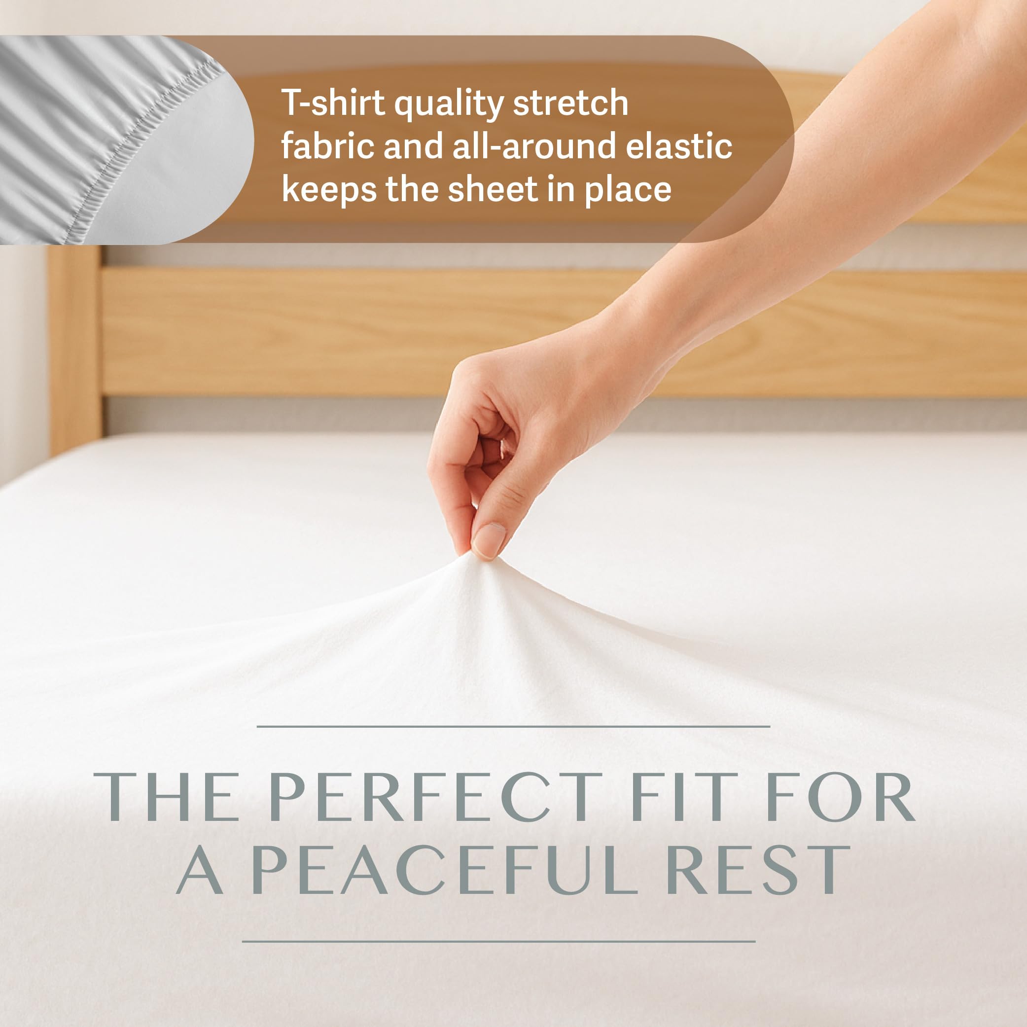 2 Pack Fitted Hospital Bed Sheets with Elastic All Around for a Perfect Fit - Cotton Rich Soft Knitted Jersey Sheet, 36” x 84” x 12”