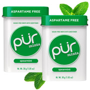 PUR Mints | Aspartame Free Mints | Made with Xylitol | Sugar Free, Vegan, Gluten Free & Keto Friendly | Natural Spearmint Flavored Mints, 30 Pieces (Pack of 2)