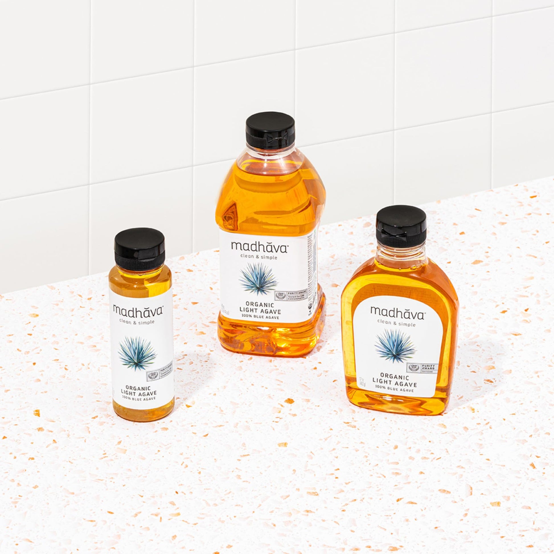 MADHAVA Organic Light Agave, 100% Pure Blue Nectar | Sugar Alternative | Vegan | Non GMO | Natural Liquid Sweetener, 46 Oz. (Pack of 2)