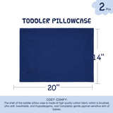 EXQ Home Toddler Pillowcases 13x18 Travel Pillow Case Set of 2, Small Pillow Case Fits Baby Pillow Sized 12x16, 13x18, Kids Pillowcases 2 Pack Machine Washable with Envelope Closure(Navy)