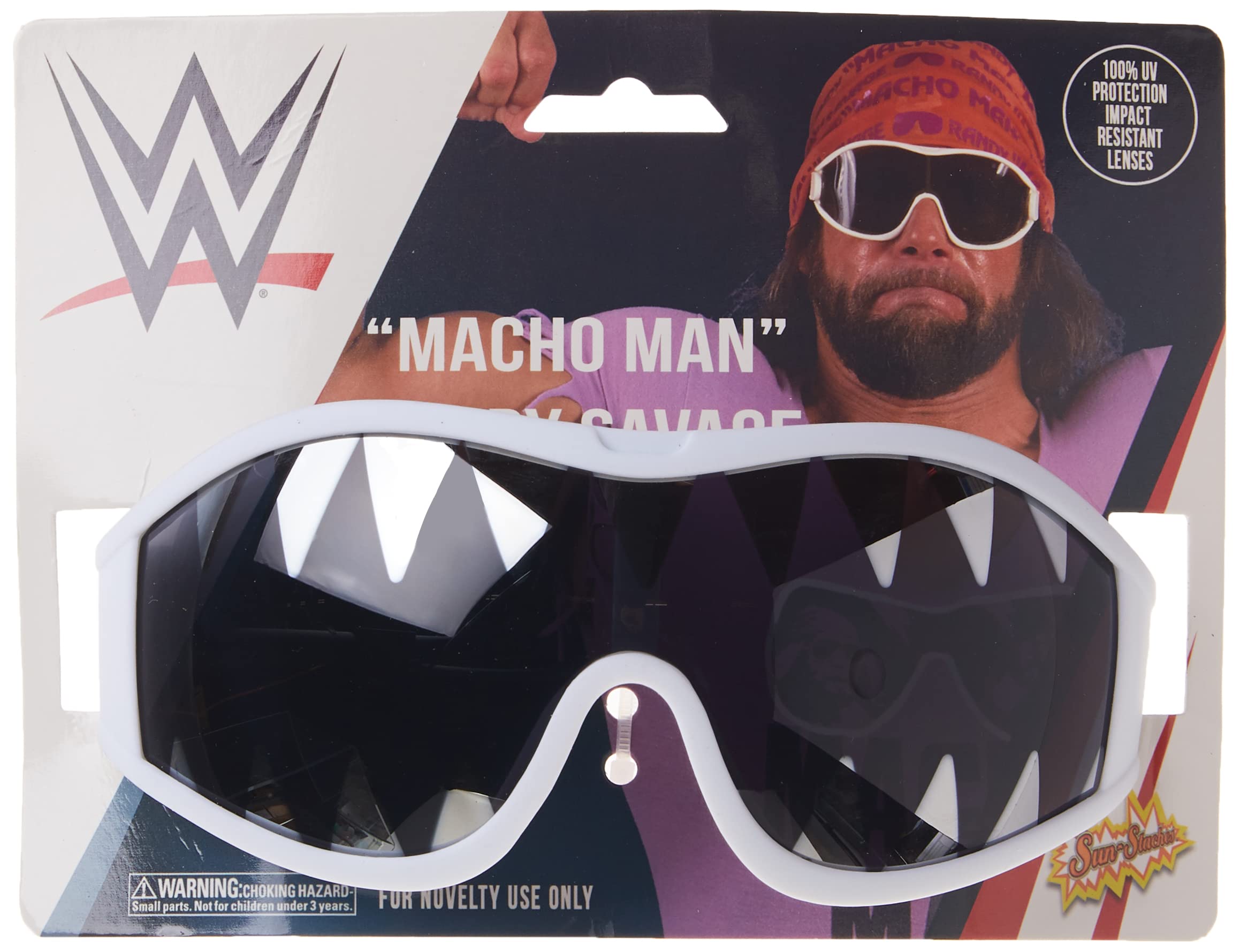 Sun-Staches WWE Official Macho Man Shark Teeth Sunglasses, Costume Accessory One Size Fits Most