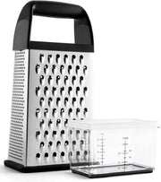 Urbanstrive Cheese Grater With Container Box Grater Stainless Steel Graters for Kitchen Cheese Shredder Parmesan Shredder Kitchen Gadgets Kitchen Tools Kitchen Gifts for Chef Dishwasher Safe Zester