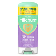 Mitchum Women’s Antiperspirant Deodorant Gel Stick, Shower Fresh Scent, 48HR Sweat & Odor Protection, Triple Odor Defense, Alcohol-Free, 3.4 oz (Pack of 2)