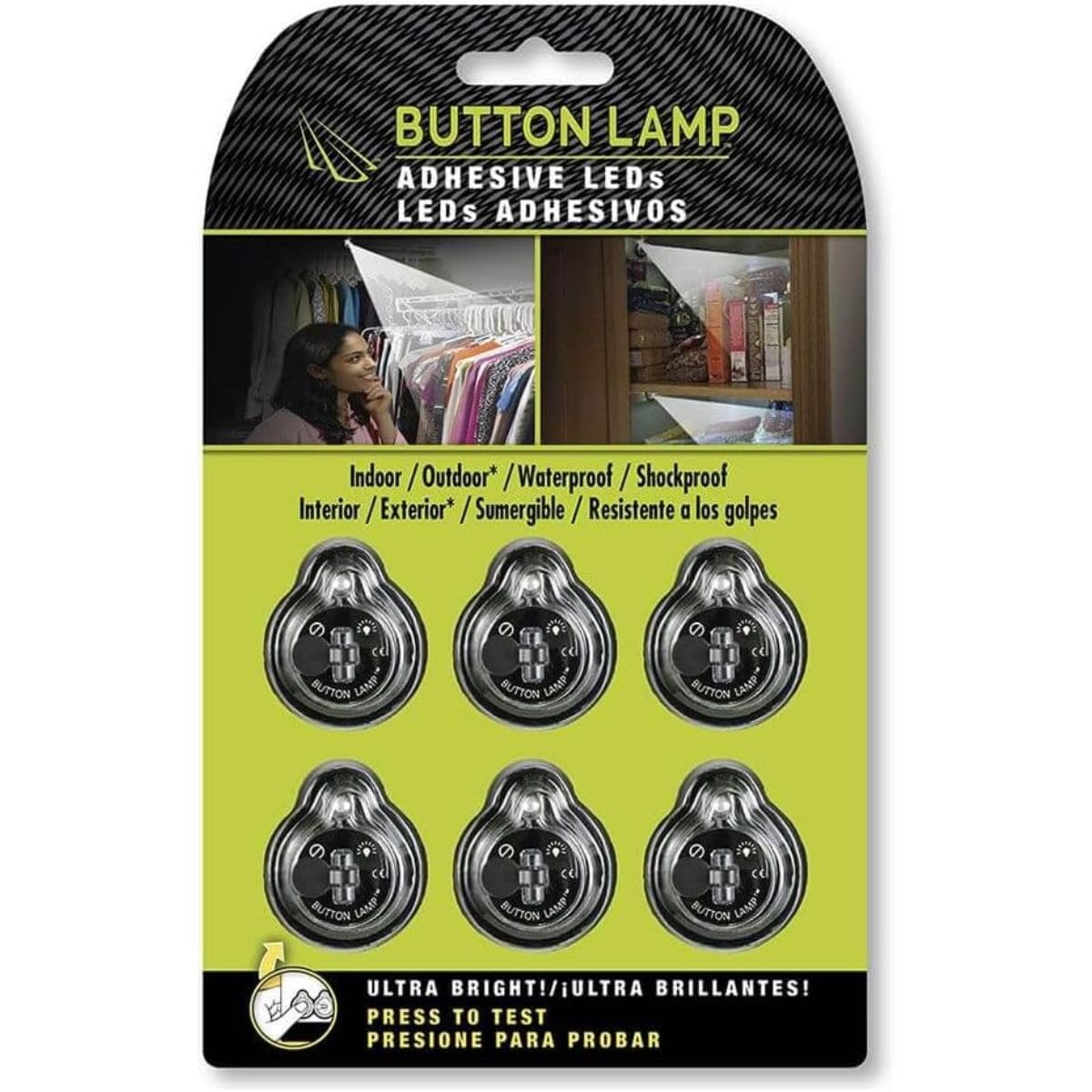 Panther Vision Button LAMP Adhesive LEDs Light Package - Lightweight, Ultra Small, Ultra Bright LED Utility Lights (6 Pack)
