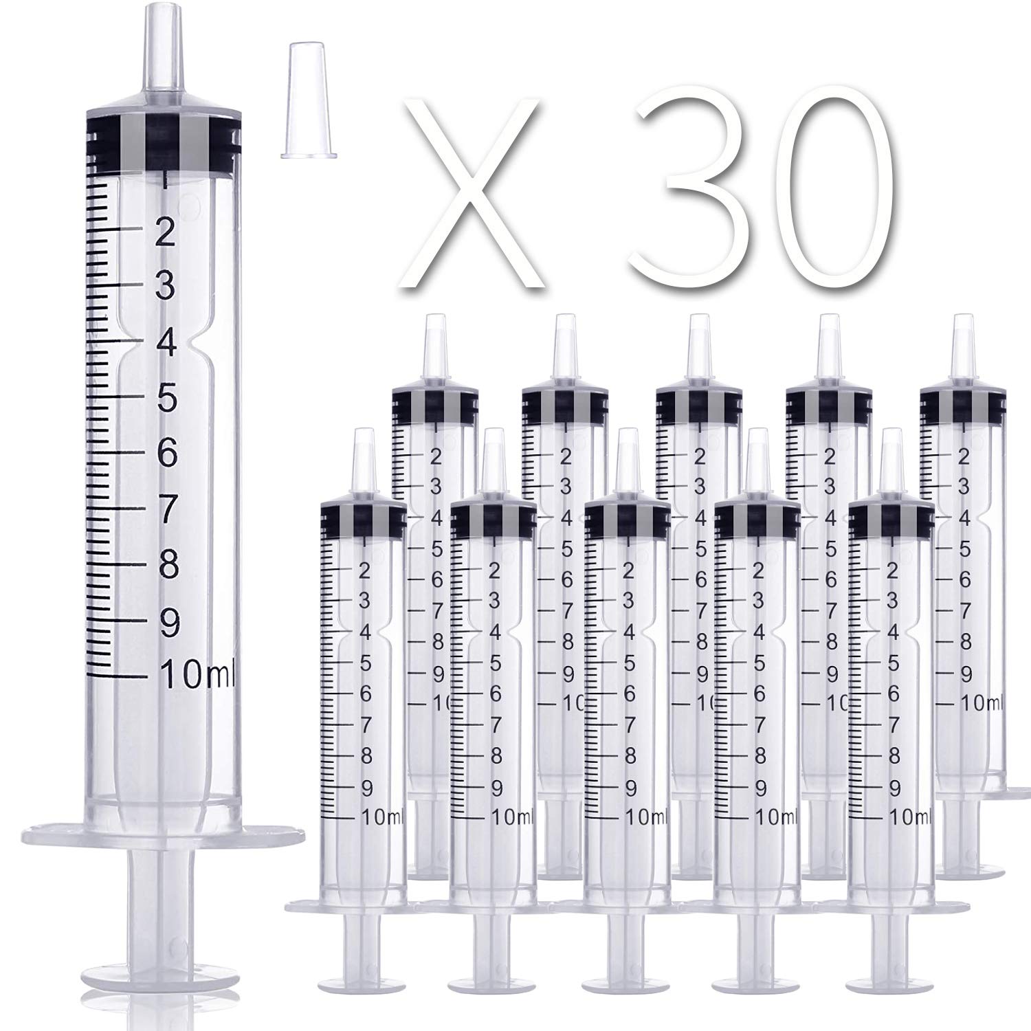 10 Pack 20ml/cc Plastic Syringe Large Syringes Tools Catheter Tip Individually Sealed with Measurement for Scientific Labs, Measuring Liquids, Feeding Pets, Oil or Glue Applicator