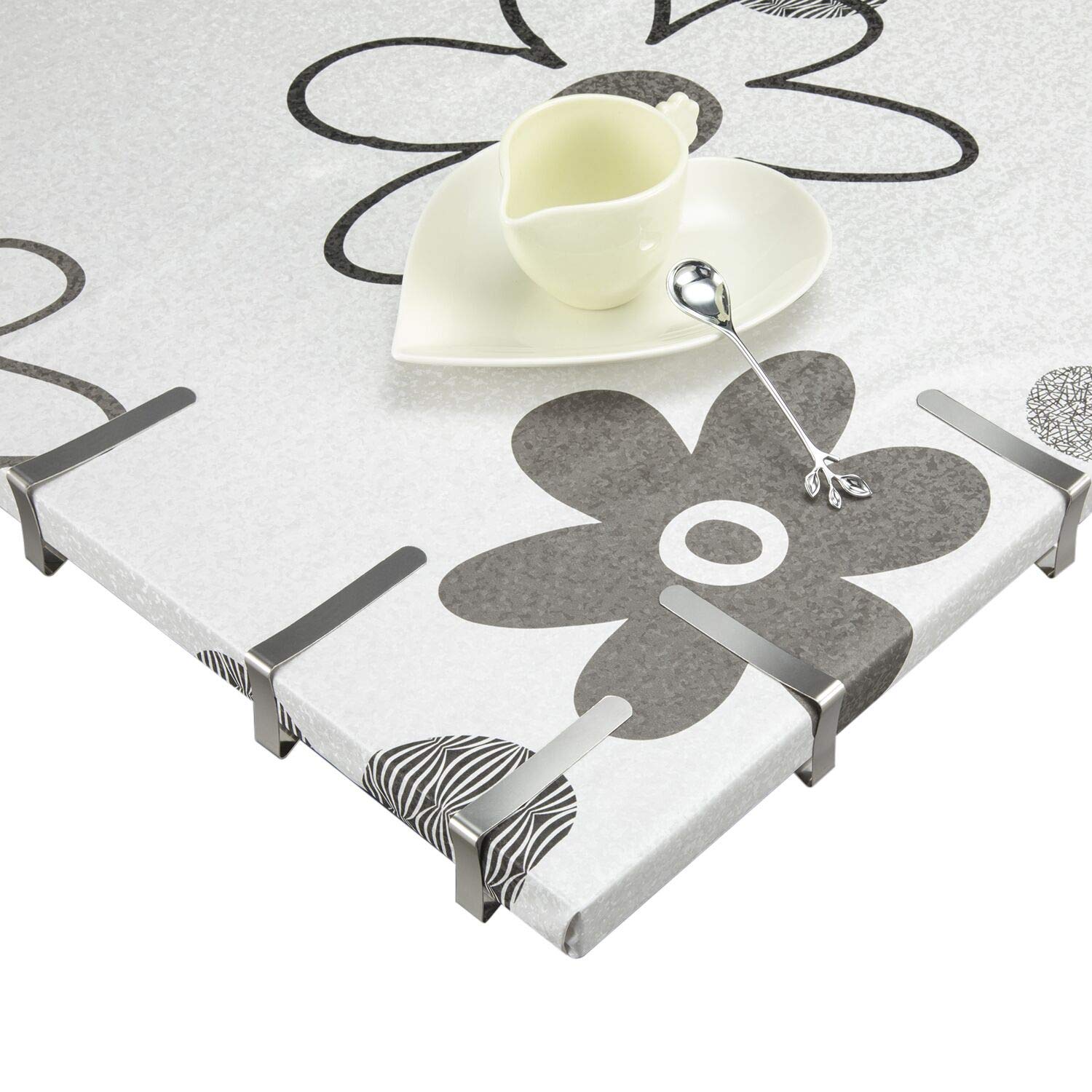 TriPole Tablecloth Clips 32 Pack Picnic Table Clips, Stainless Steel Table Cloth Holder Clips for Outdoor Tables, Metal Tables Cover Skirt Clamps for Camping Dining Wedding Graduation Party Essential