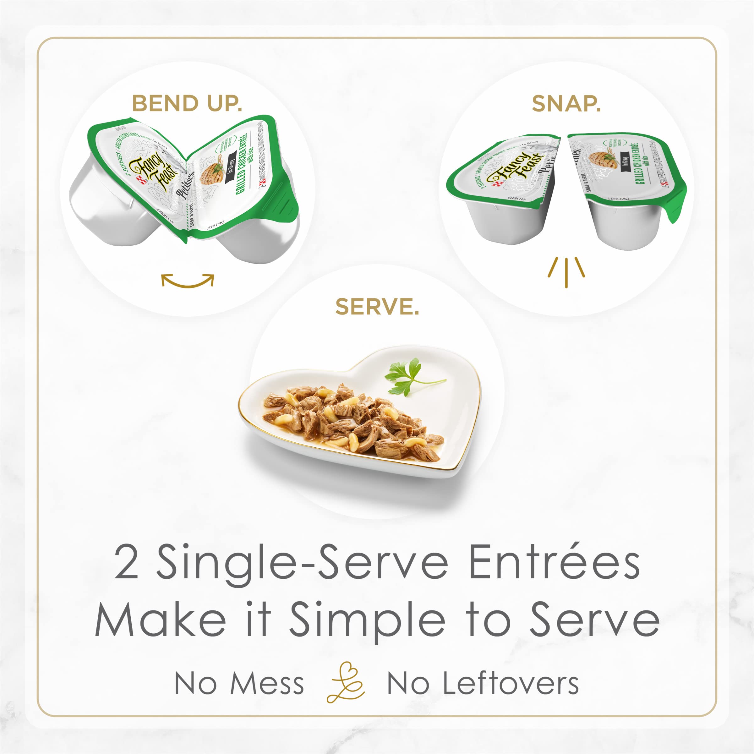 Purina Fancy Feast Gourmet Wet Cat Food Variety Pack, Petites Gravy Collection, break-apart tubs, 48 servings - (Pack of 24) 2.8 oz. Tubs