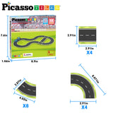 PicassoTiles Magnetic Race Track Toys Car Tracks Set for Toddlers Magnet Building Blocks Tiles Sensory Toys for Kids Include 2 Trucks STEM Engage in Thrilling Races Age 3+ Year Old Boys Girls