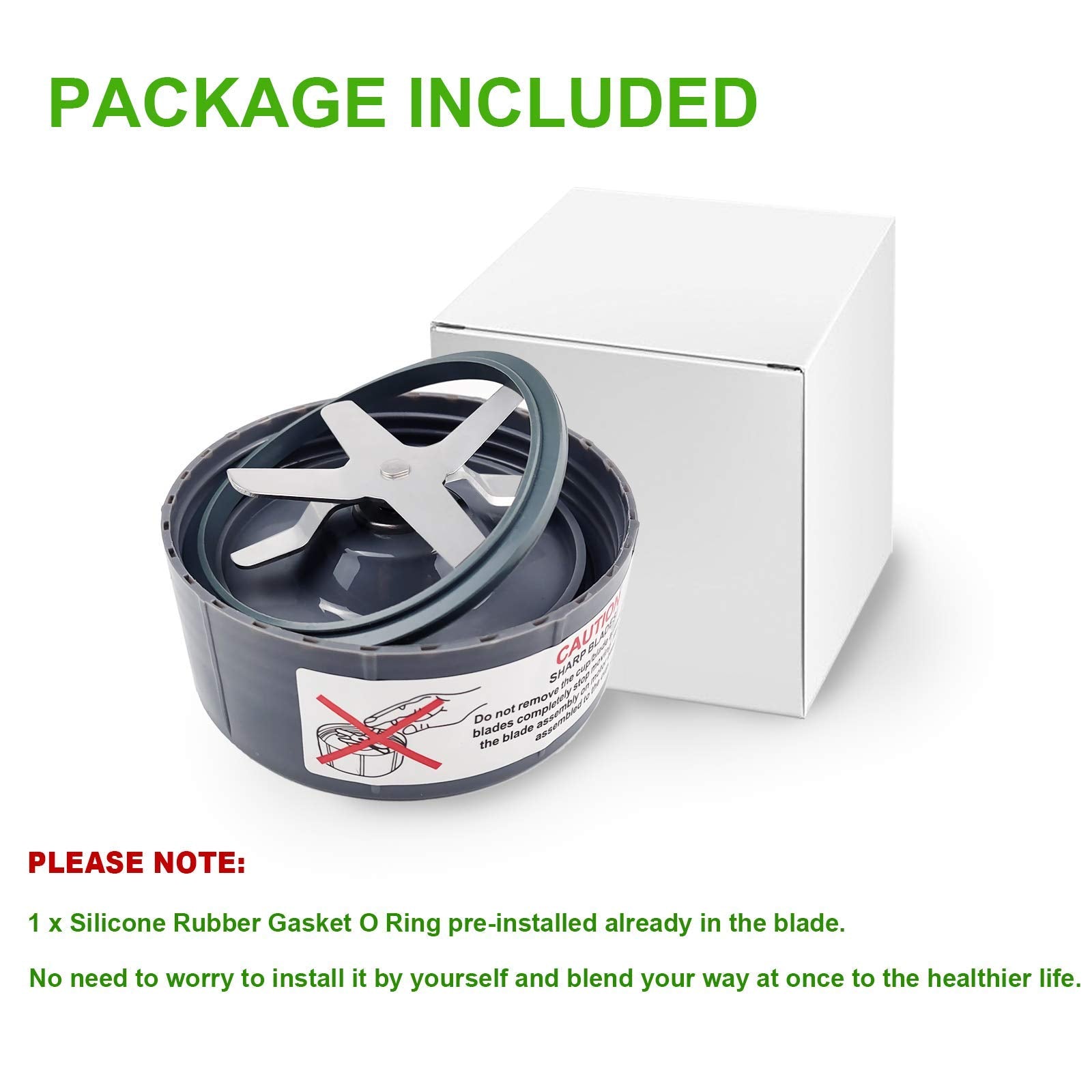 Replacement Extractor Blade, Fit for NutriBullet 600w/ 900w Pro Series Blender with Silicone Rubber Gaskets Seal Ring for NutriBullet Blender Blade Replacement Parts