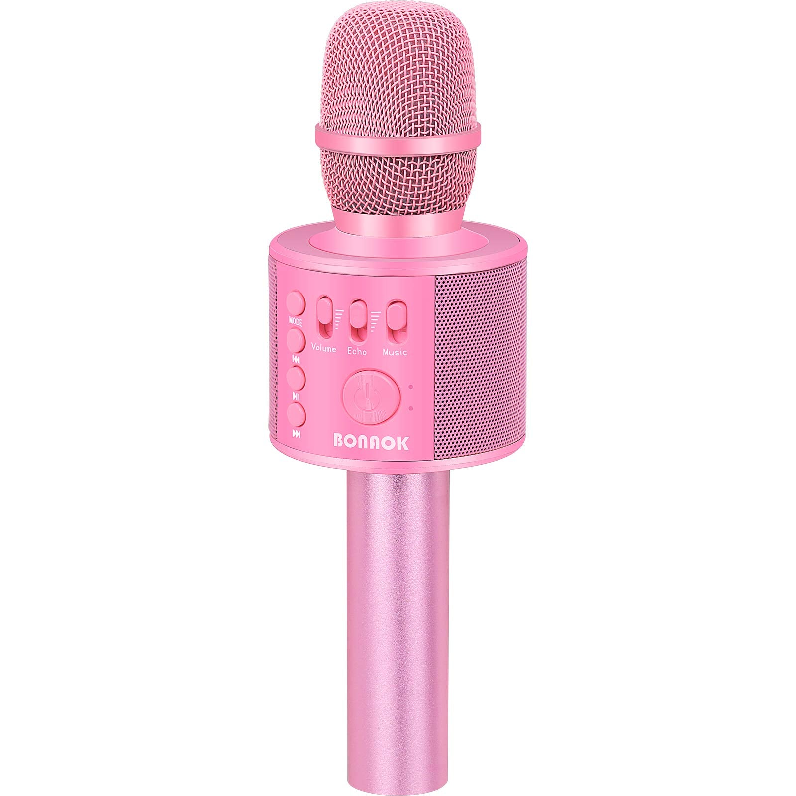 BONAOK Wireless Bluetooth Karaoke Microphone, 3-in-1 Portable Handheld Mic Speaker Machine for All Smartphones, Gifts to Girls Boys Kids Adults All Age Q37(Black Gold)