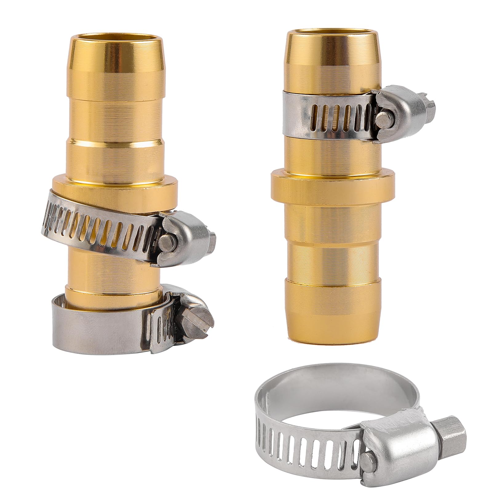 Sanpaint 2 Pack Garden Hose Connector Repair Mender Kit with Stainless Clamp,Fits 3/4"-5/8" Water Hose Repair Fitting