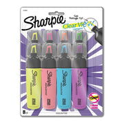SHARPIE Clear View Highlighter, Chisel Tip Fluorescent And Pastel Highlighters, See Through Tip Highlighter Marker Set, Tank Highlighter, Assorted Colors, 8 Count