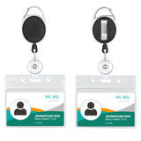 2 Pack ID Badge Holder with Clip Badge Reels Retractable Heavy Duty Clear Id Card Vertical Lanyard Holder with Carabiner Badge Reel with 24 inches Pull Cord