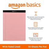 Amazon Basics Narrow Ruled Lined Writing Note Pad, 5 inch x 8 inch, Canary, 600 Count (12 Packs of 50)