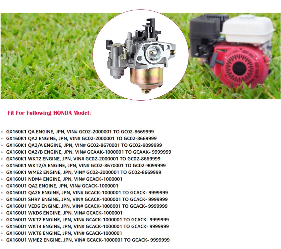 GX160 GX200 Carburetor with 17210-ZE1-517 Air Filter Tune Up Kit for Honda GX120 GX140 GX 160 GX168 GX200 5HP 5.5HP 6.5HP Engine