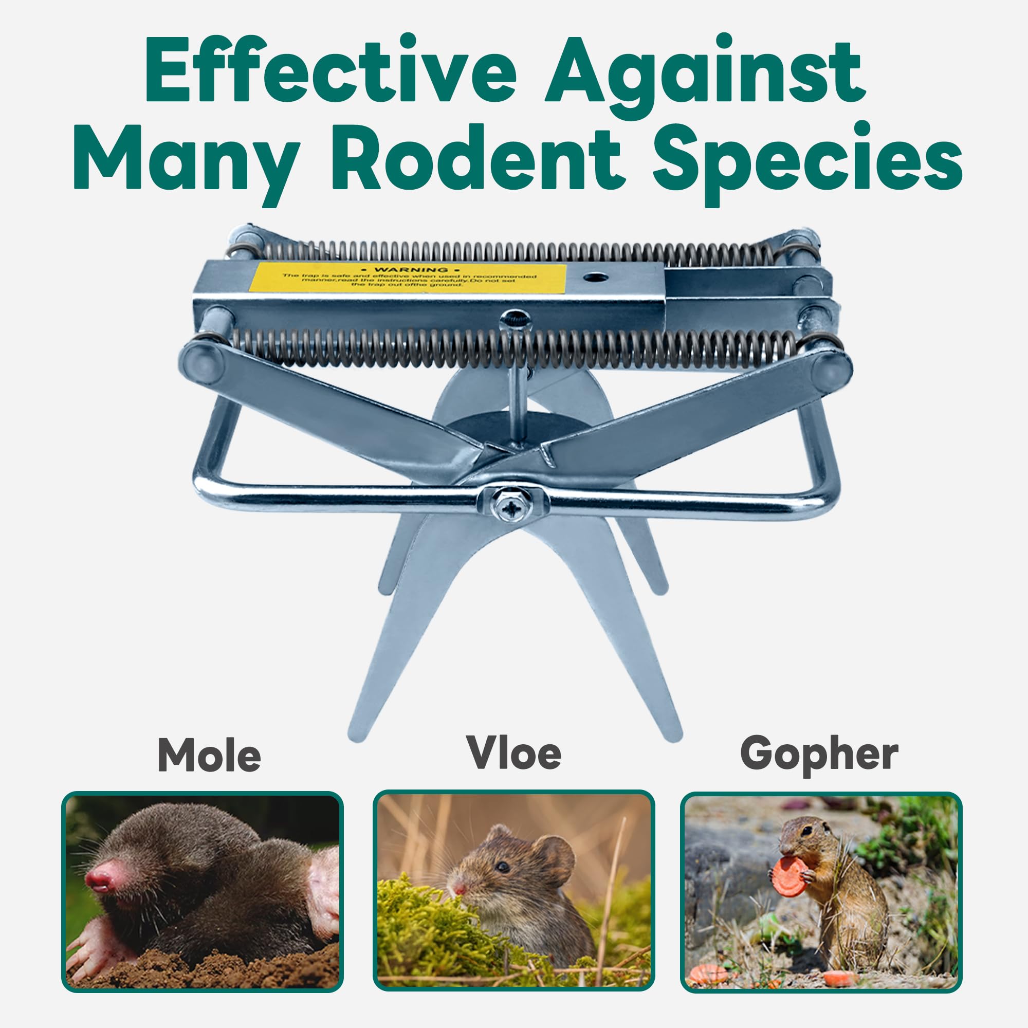 2 Pack Mole Traps,Galvanized Steel Scissor Trap,Reusable Mole Trap Killer,Easy Set Mole Eliminator Trap for Lawns