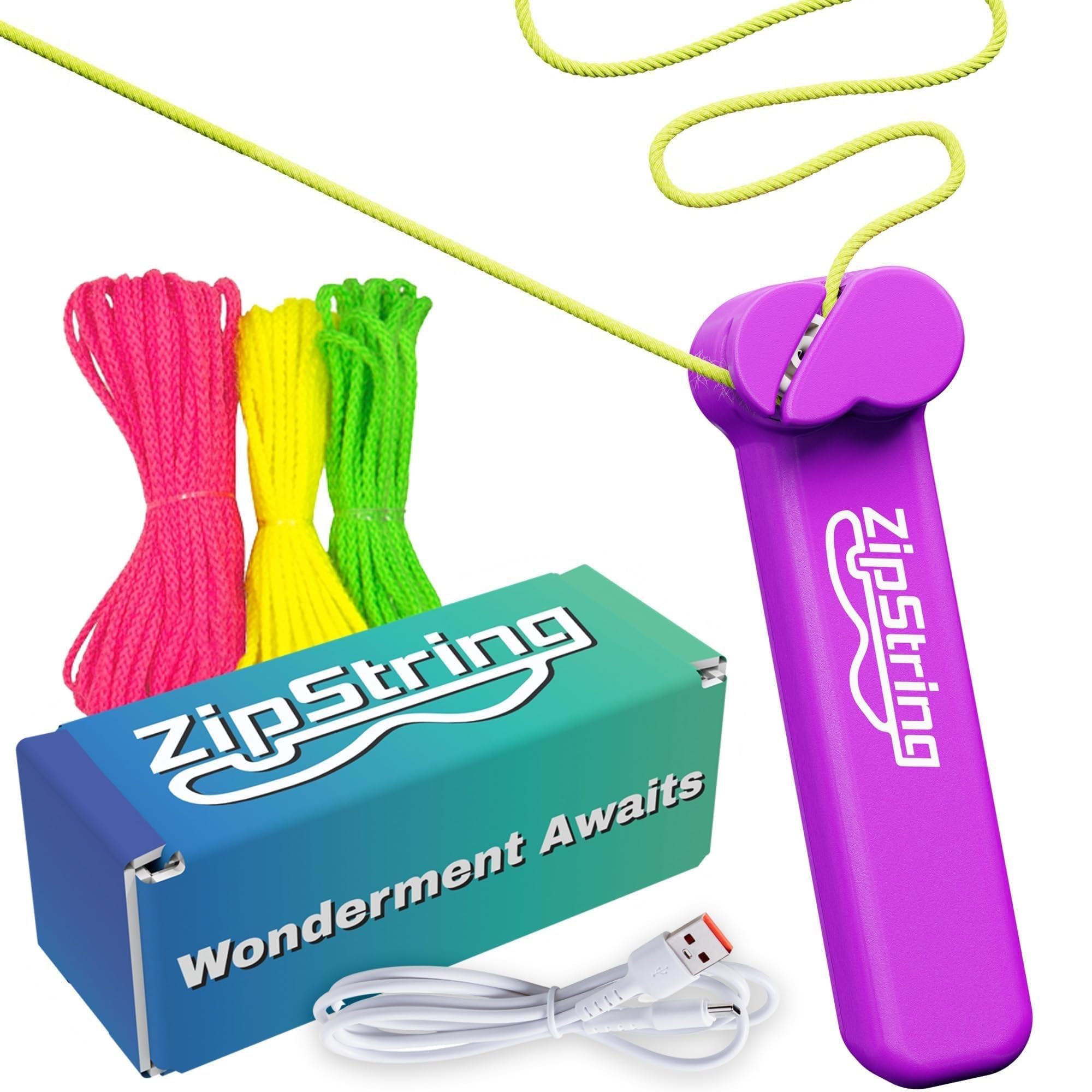 ZipString Original - As Seen on Shark Tank - Classic ZipString Rope Launcher Toy, Perfect for Kids & Adults - Fly a String Loop in The Air for Endless Tricks & Fun, Wonderment Awaits, Bodacious Blue