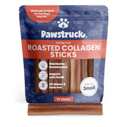 Pawstruck All Natural 5-6" Roasted Collagen Sticks for Dogs - Low Odor & Long Lasting Alternative to Bully Sticks and Rawhide Chews - Single Ingredient & Vet Approved - 10 Pack - Packaging May Vary