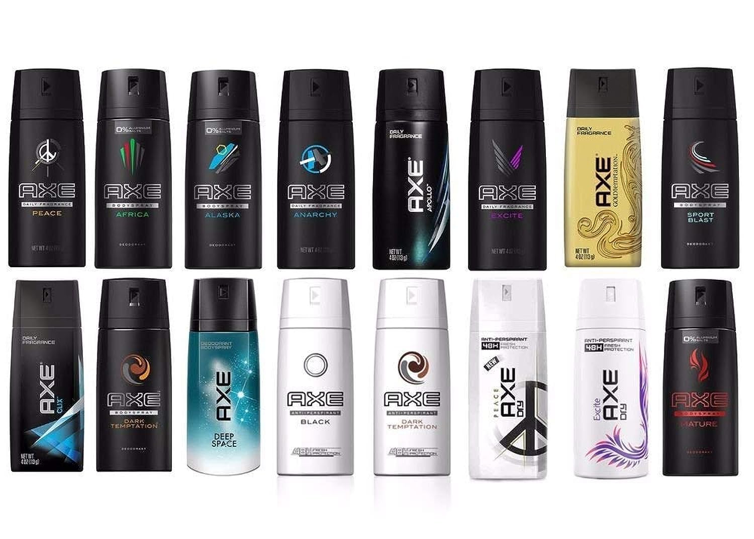 AXE Body Spray MIX within available kind ( Pack of 6)(6X 150 ml/5.07 oz )