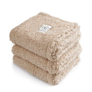 1 Pack 3 Calming Blankets Fluffy Premium Fleece Pet Blanket Soft Sherpa Throw for Dog Puppy Cat Beige Large (41" x31'')