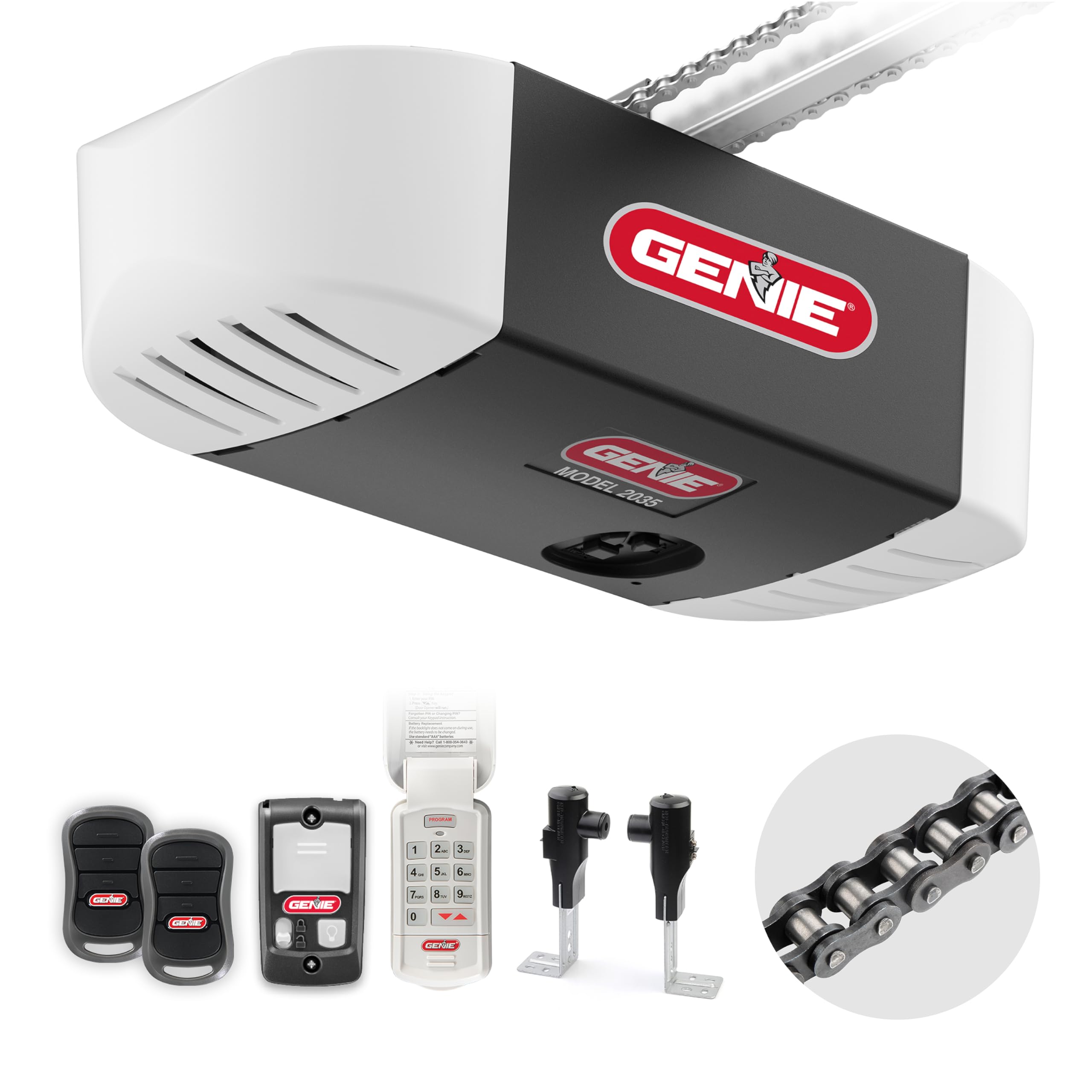 جهاز فتح باب الجراج Genie Chain Drive 550، جهاز فتح الأبواب المتين بسلسلة، موديل 2035-TKO