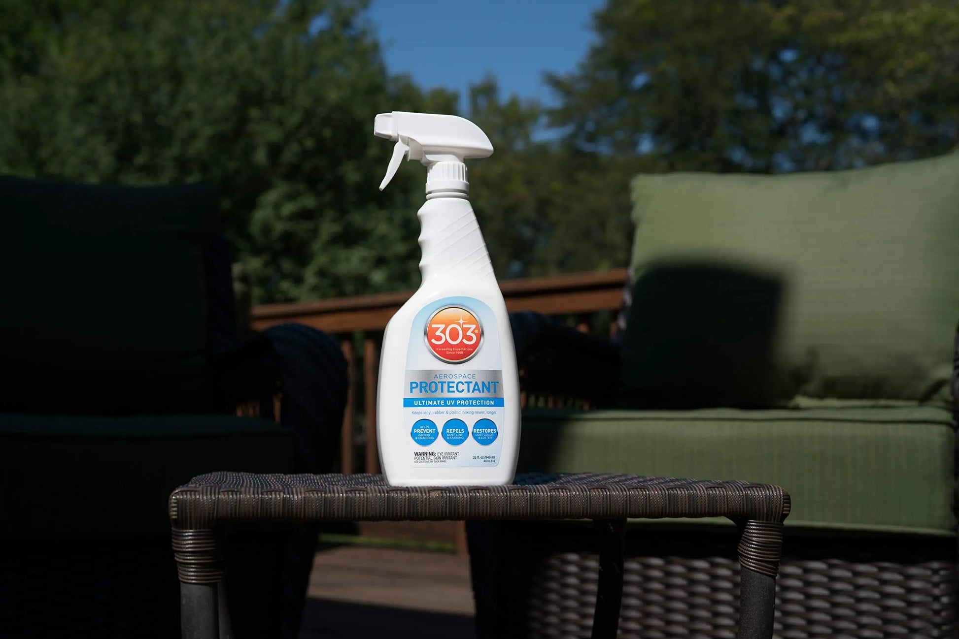 303 Products Aerospace Protectant Spray, UV Protection, Repels Dust, Dirt, & Staining, Matte Finish, Restores Like-New Appearance, Outdoor Cleaning Supplies 32 Fl. Oz.