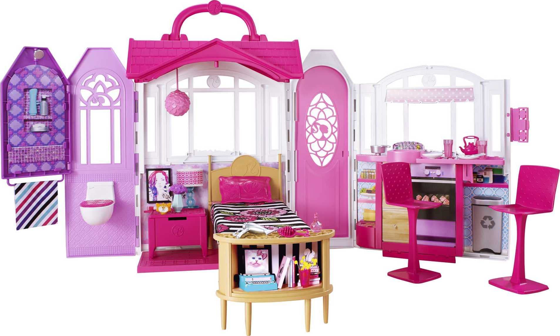 Barbie Doll House, Glam Getaway Portable House Playset with Carry Handle & 20+ Accessories Including Furniture & DÃÂ©cor