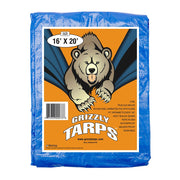 Grizzly Tarps by B-Air 16' x 20' Large Multi-Purpose Waterproof Heavy Duty Poly Tarp with Grommets Every 36", 8x8 Weave, 5 Mil Thick, for Home, Boats, Cars, Camping, Protective Cover, Blue