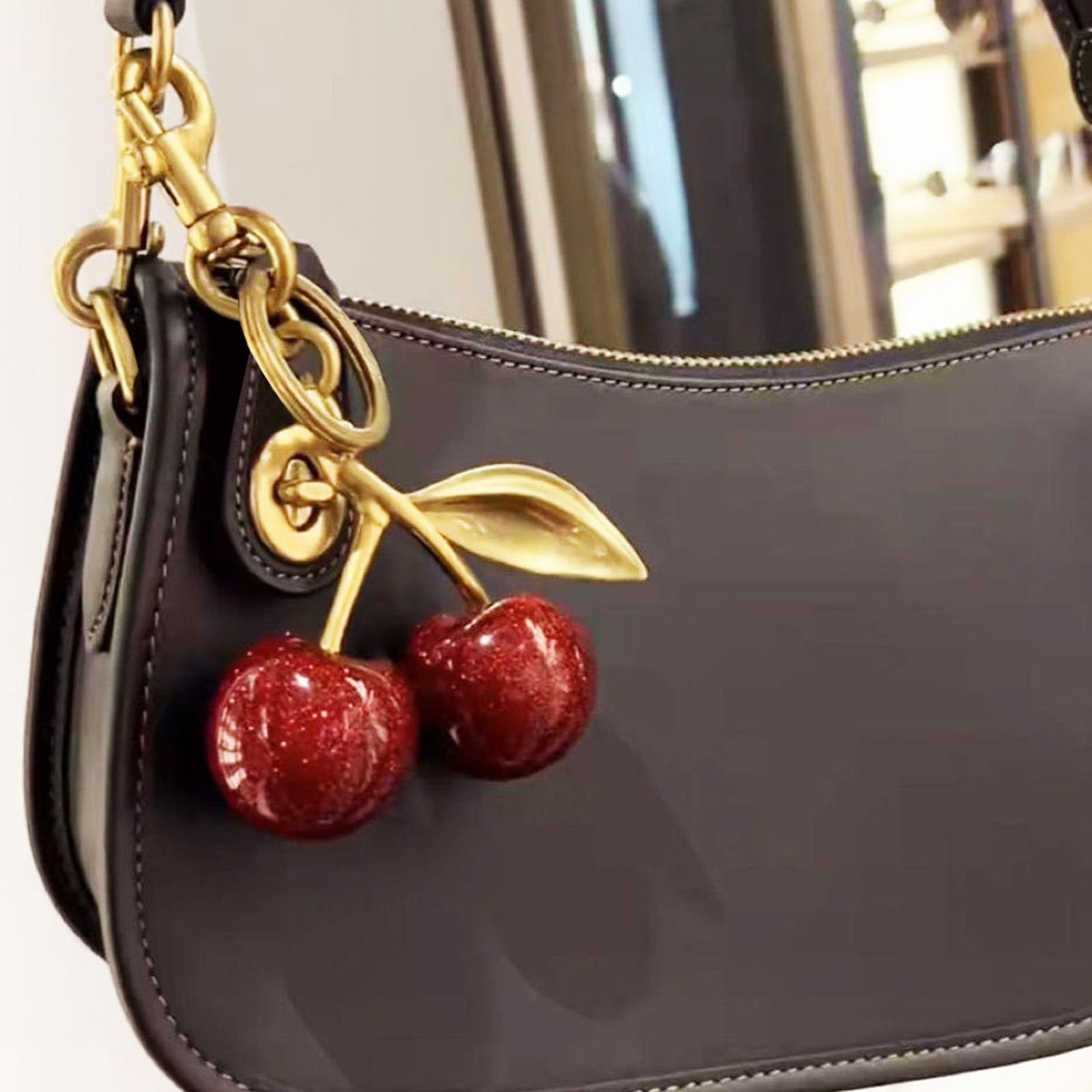 FASTFAIRY Keychain Cherry Bag Charms Purse: Key Chains Women Cute - Car keyrings leather handbags - Fashion enthusiasts