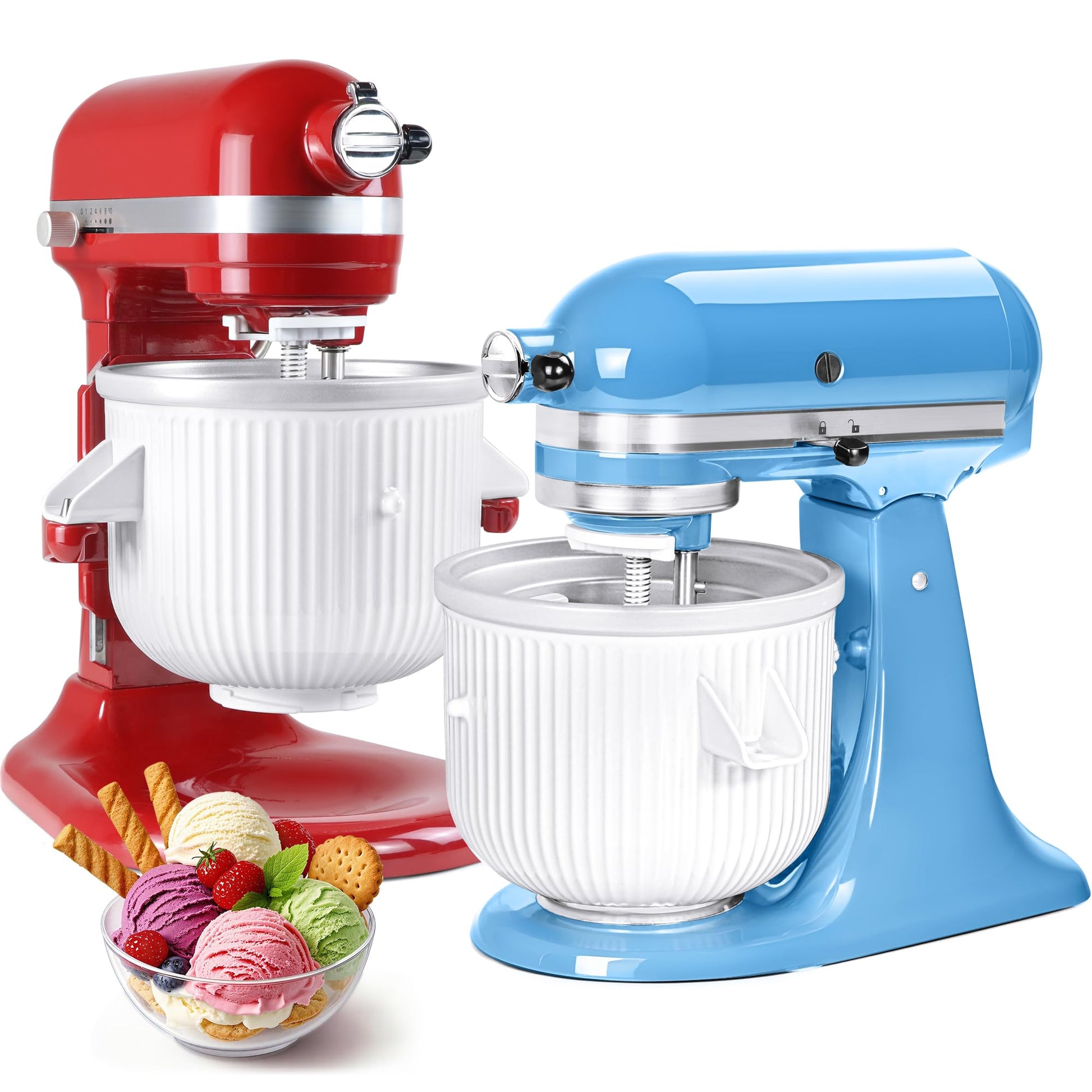 Ice Cream Maker Attachment for KitchenAid Stand Mixer, Compatible with KitchenAid 4.5/5QT/6QT accessories and attachments, 2 Quart for kitchenaid mixer attachments Frozen Yogurt/Gelato Maker