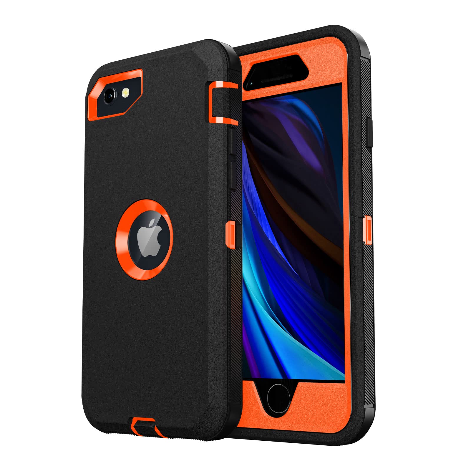 jaroco for iPhone SE Case 2022/2020/3rd/2rd,iPhone 8/7 case [Shockproof] [Dropproof] [Military Grade Drop Tested] with Non-Slip Removable Heavy Duty Full Body Phone Case-Black