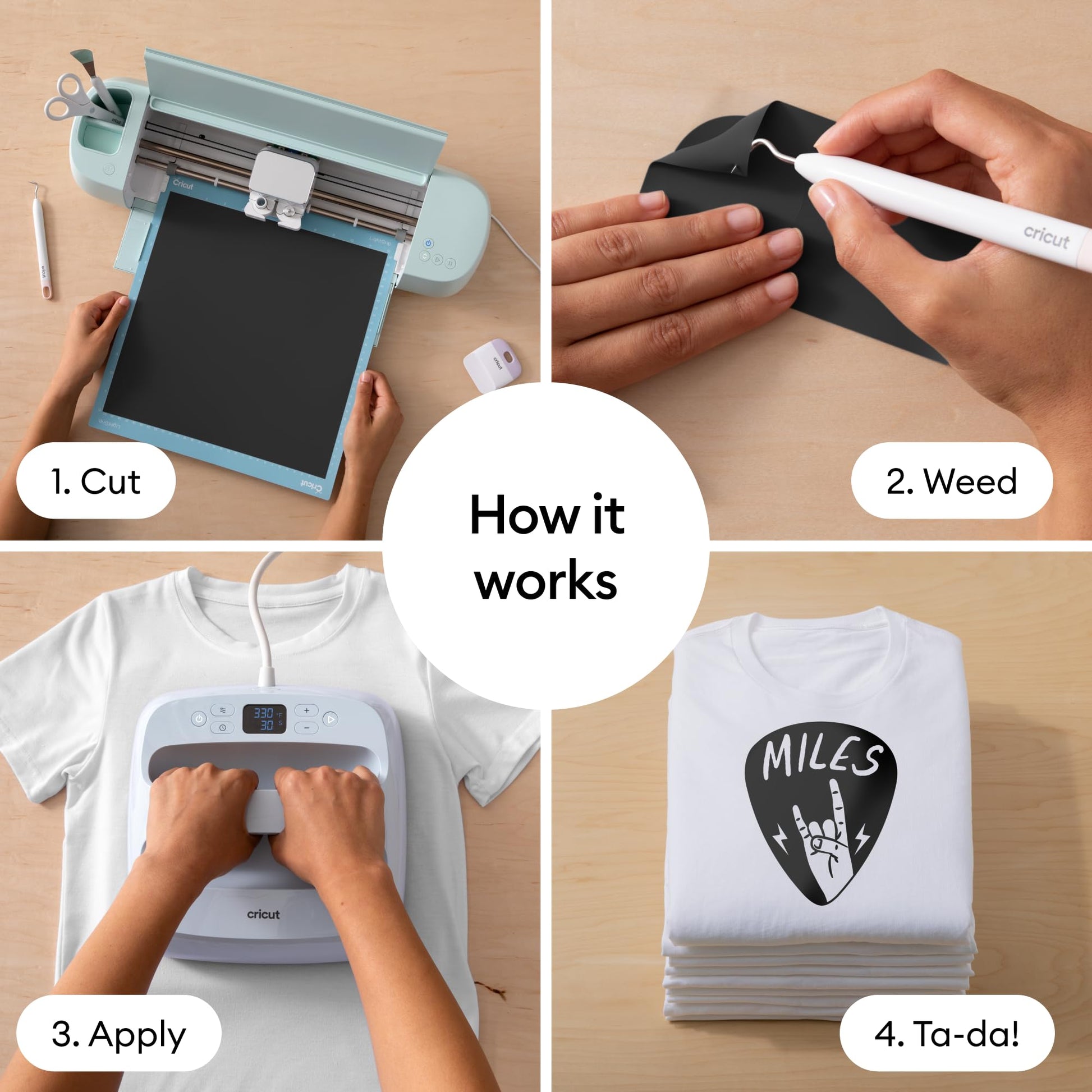 Cricut® Value Iron-On, Black (12 in x 5 ft)- HTV Heat Transfer Vinyl