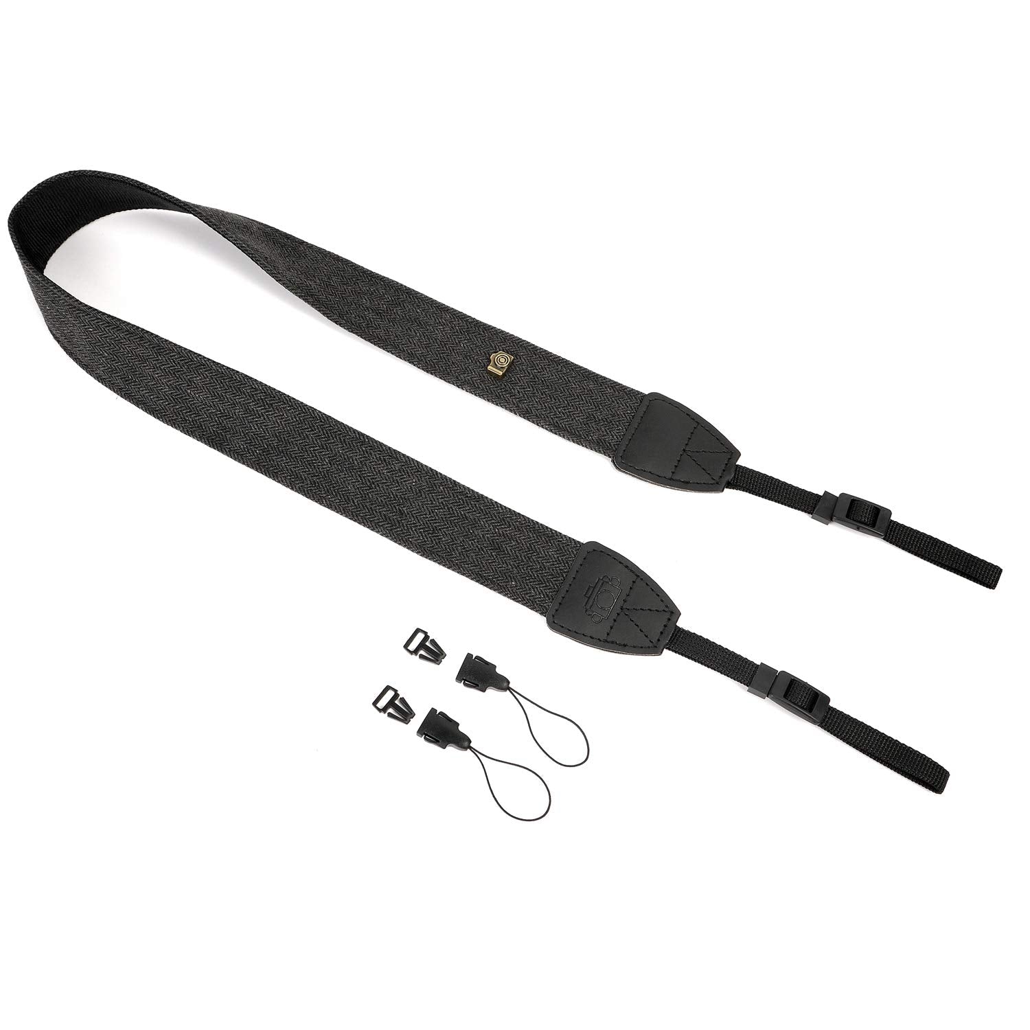 WANBY Camera Strap Black Canvas Neck Shoulder Strap with Quick Release Buckles for DSLR SLR