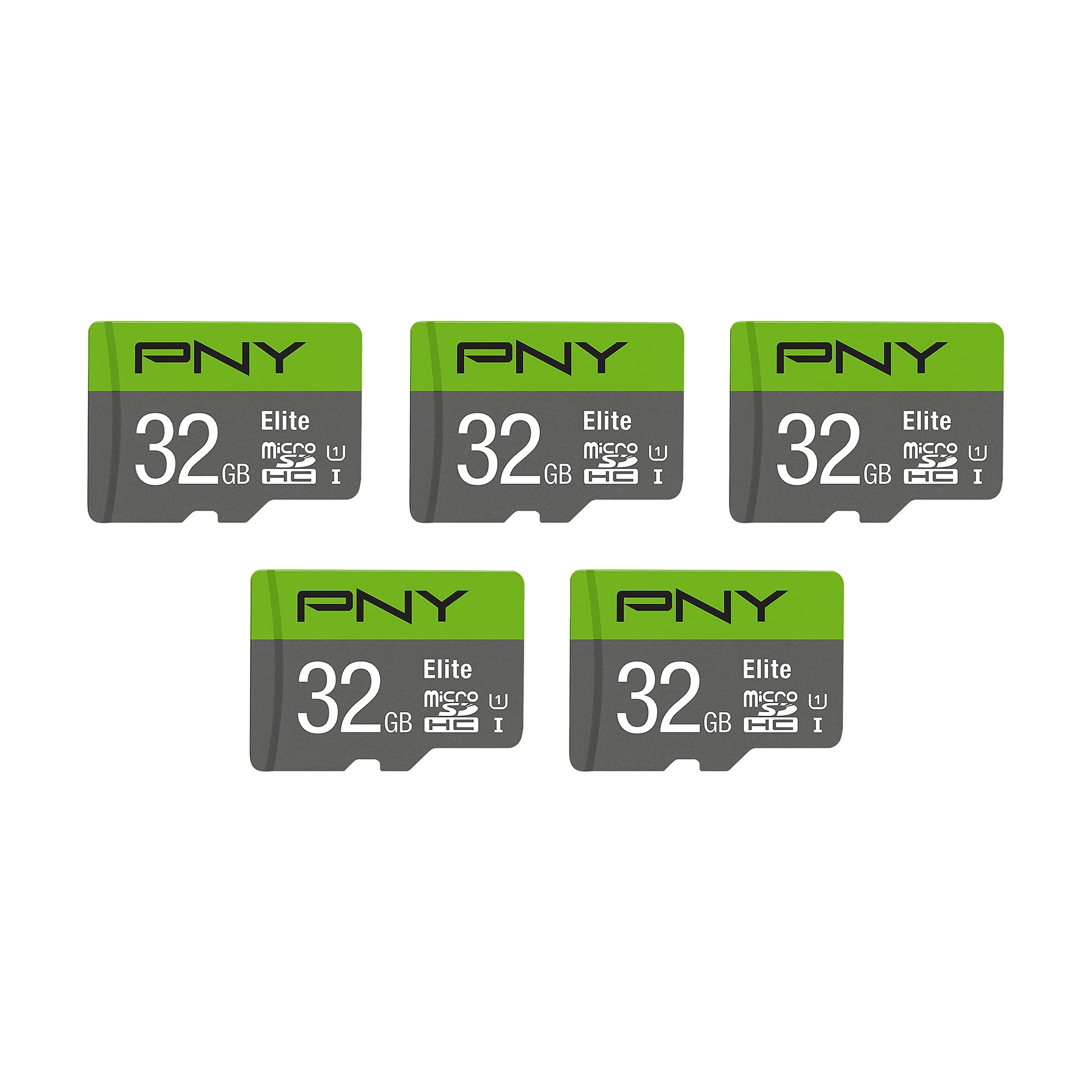 PNY 32GB Elite Class 10 U1 microSDHC Flash Memory Card - 100MB/s, Class 10, U1, Full HD, UHS-I, Micro SD (Pack of 3)