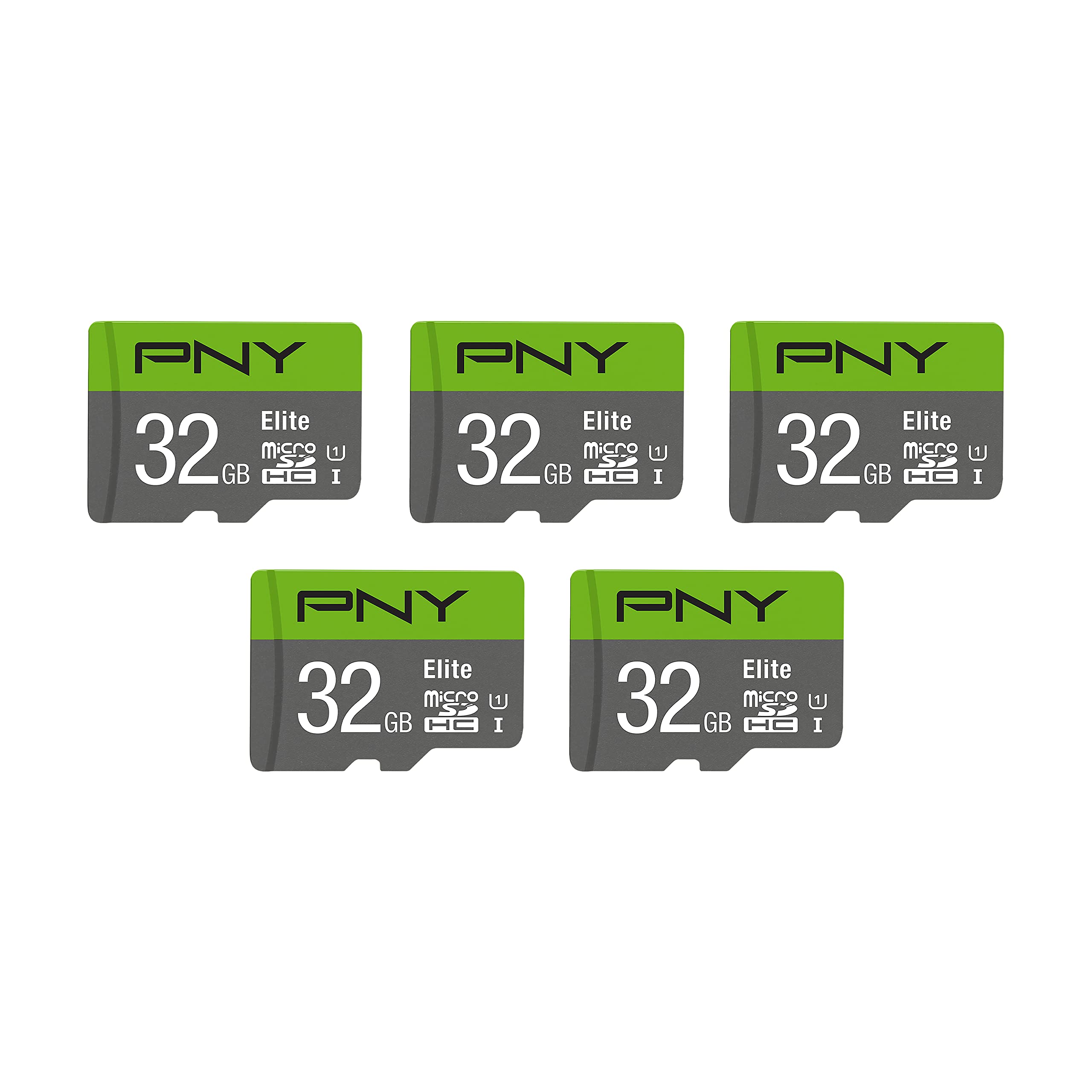 PNY 32GB Elite Class 10 U1 microSDHC Flash Memory Card - 100MB/s, Class 10, U1, Full HD, UHS-I, Micro SD (Pack of 3)