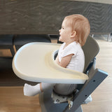 LuQiBabe Baby High Chair Tray Compatible with Stokke Tripp Trapp Chair (V2 and Beyond) with Smooth Surface and Strong Suction Power Made of Food-Safe Plastic (BPA BPS BPF Lead Phthalate Free) - White