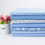 7Pcs 20" x 20" Cotton Fabric DIY Making Supplies Quilting Patchwork Fabric Fat Quarter Bundles DIY for Quilting Cotton Patchwork Cushions (Blue, 20" x 20")