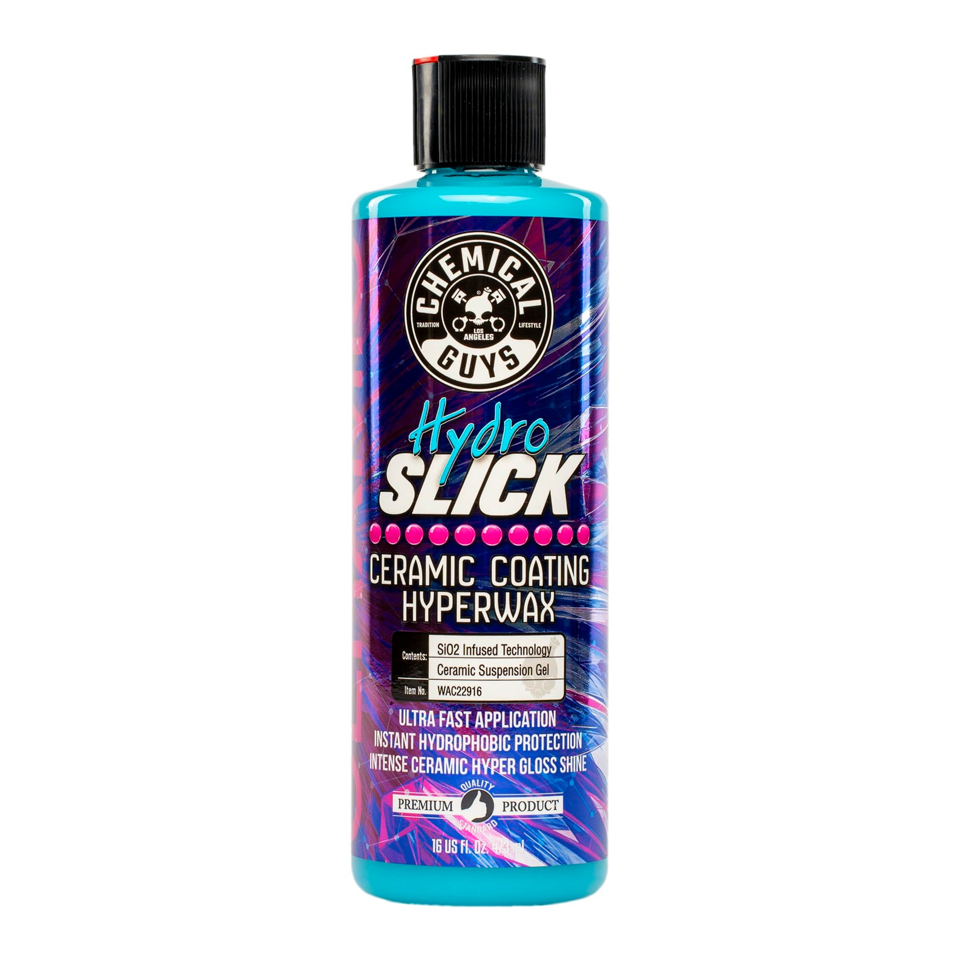 Chemical Guys WAC22916 HydroSlick Intense Gloss Sio2 Ceramic Coating Hyperwax, Hyper Gloss Shine, Safe for Cars, Trucks, SUVs, Motorcycles, RVs & More, 16 fl oz